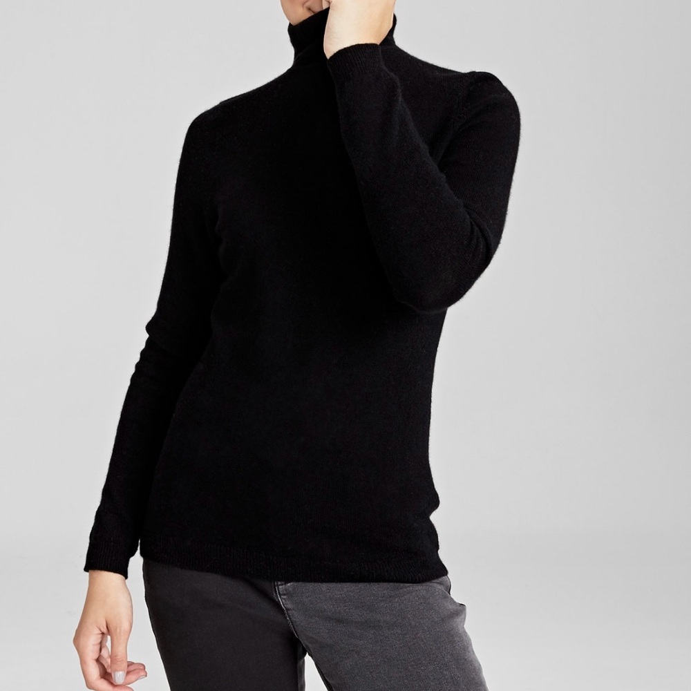 Petite 100% Cashmere Turtleneck Sweater,